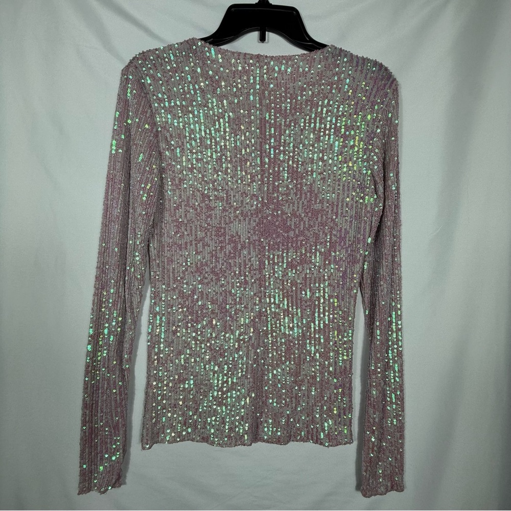 Free People Gold Rush Sequin Top In Champagne Float Pink, Size Small, NWOT. - Picture 8 of 16